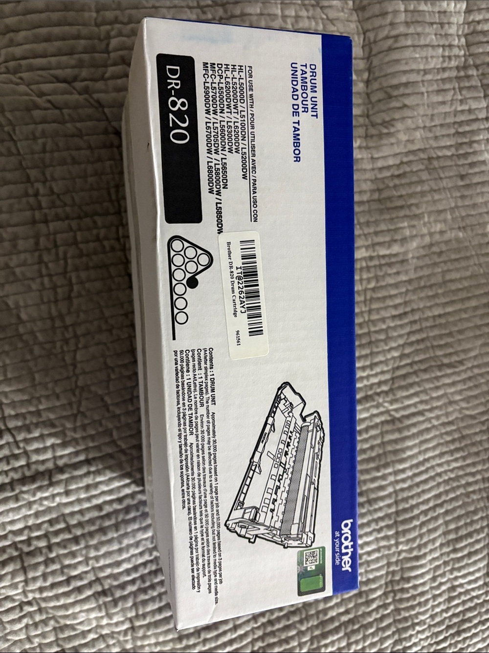 Brother DR-820 Drum Unit White and Blue Packaging